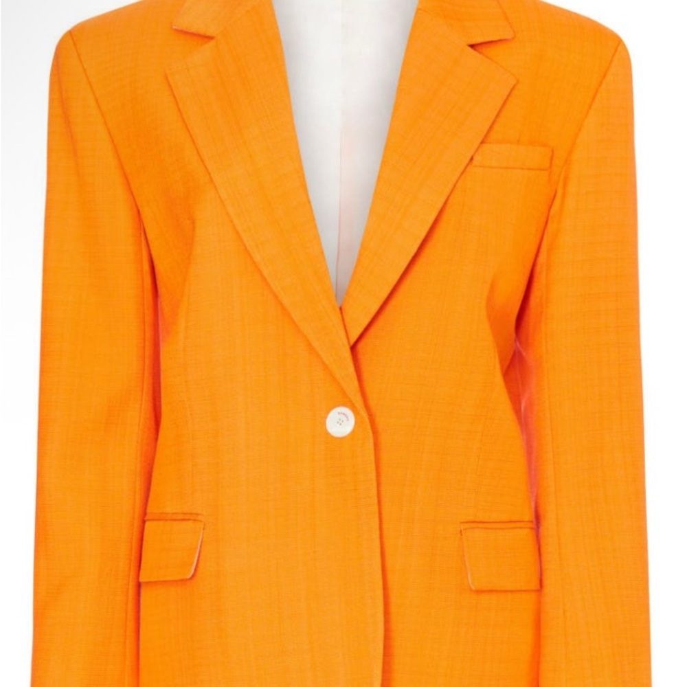 Sandro Orange Blazer Tailored Suit Jacket